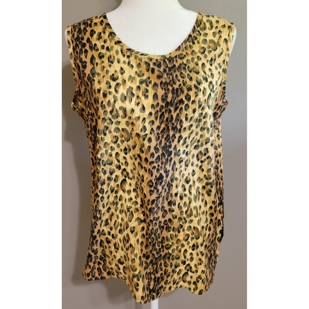 Field Manor Silk Animal Print Tank